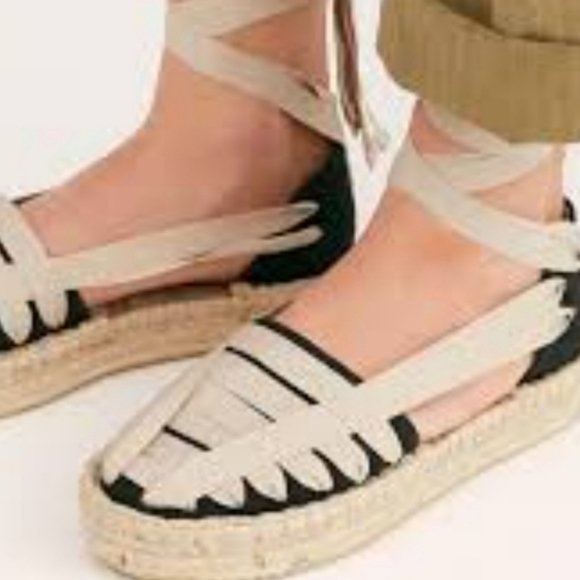 Free People Shoes - Free People Cecilia cotton wrap espadrille